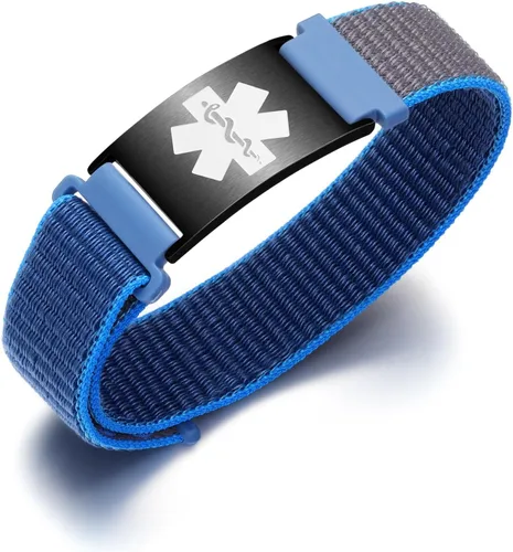 Vista 25 de Pulseras deportivas personalizadas de alerta médica para mujeres y hombres – Pulseras de identificación médica personalizadas con grabado gratuito