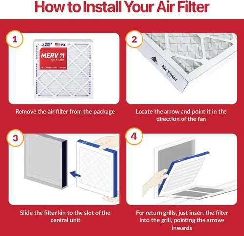 Vista 4 de Filter King Filtro de aire de 5.88 x 12.13 x 1 Paquete de 12 MERV 11 HVAC Filtros plisados para horno A/C Fabricado en Estados Unidos