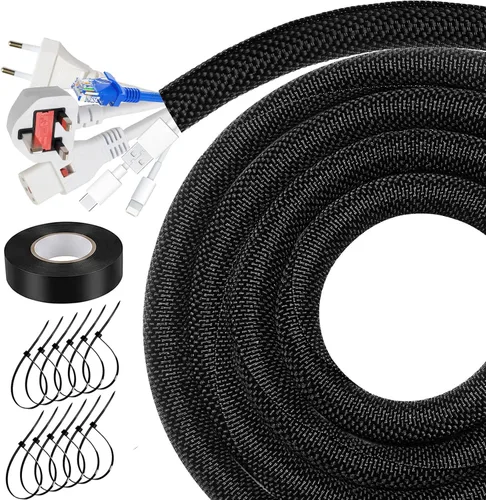 Vista 9 de Funda de organización de cables divididos de 10 pies, protector de cable de telar de alambre para cables de arnés automotriz de alta temperatura