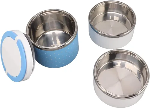 Vista 6 de Tarro de comida aislado al vacío para comida caliente, de triple capa, reutilizable, de acero inoxidable, a prueba de fugas, almacenamiento
