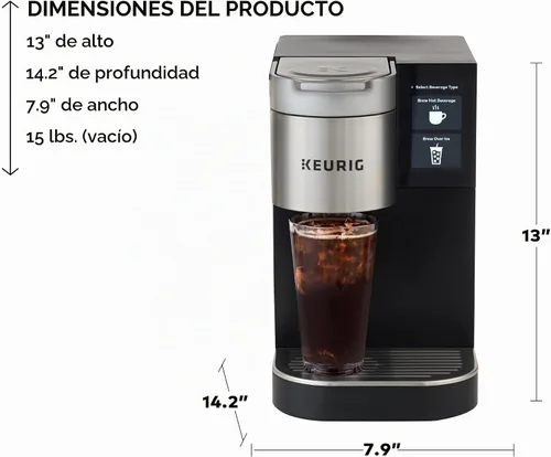 Vista 7 de Keurig K-2550 - Cafetera de una sola porción para empresas medianas, plomada, plata/negro