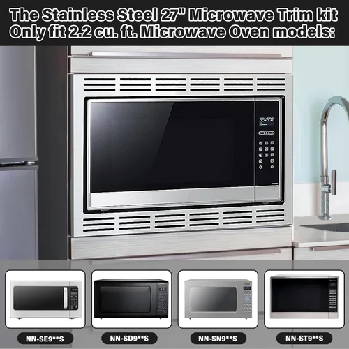 Vista 2 de Kit de molduras de microondas NN-TK932SS de 30 pulgadas con diseño de 4 imanes fuertes, compatible con modelos de horno microondas Panasonic