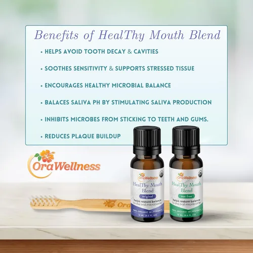 Vista 2 de OraWellness Mezcla de dientes saludable sin nueces, pasta de dientes orgánica y enjuague bucal, aceite dental alternativo para enjuague bucal