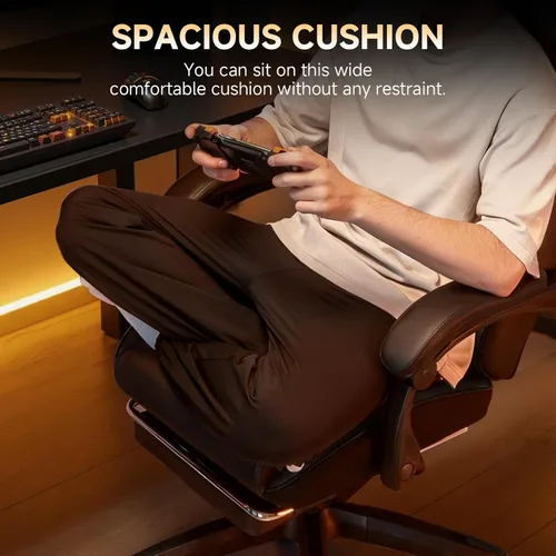 Vista 8 de GTPLAYER Gaming Chair, High Back Leather Computer Gaming Chair with Footrest, Ergonomic Height Adjustable Office Chair with Removable Cover and
