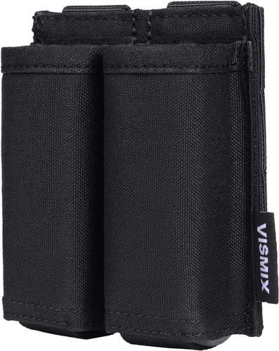 Vista 9 de VISMIX - Estuche para cargador de pistola, estuche doble de 9mm con inserción de Kydex de liberación rápida y compatible con MOLLE Verde Armada
