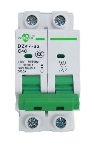 Vista 17 de Interruptor de Circuito en Miniatura AC, 1 Polo 6 Amp, 120/240VAC, Interruptor de Montaje en Riel DIN de 6kA con Desconexión Térmica Magnética