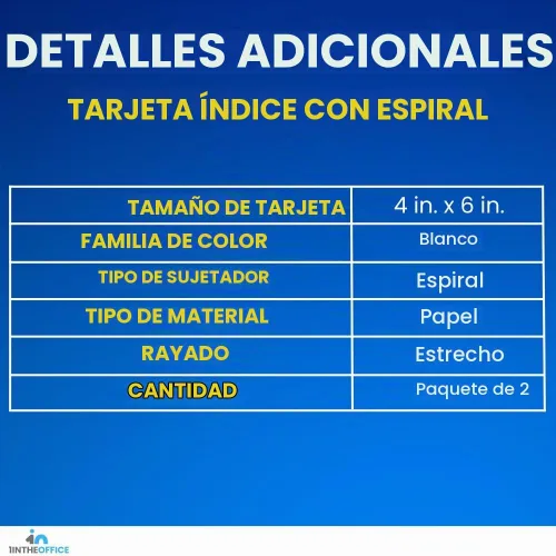 Vista 7 de 1InTheOffice Fichas de índice de 4 x 6 con rayas, encuadernadas en espiral, 120 tarjetas blancas/espiral (paquete de 2)