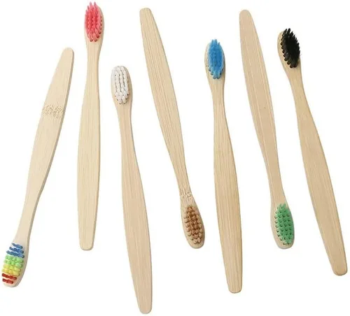 Vista 2 de 10/20/40PCS Cepillo de dientes colorido Juego de cepillos de dientes de bambú cerdas suaves de carbón de bambú cepillos de dientes cuidado oral