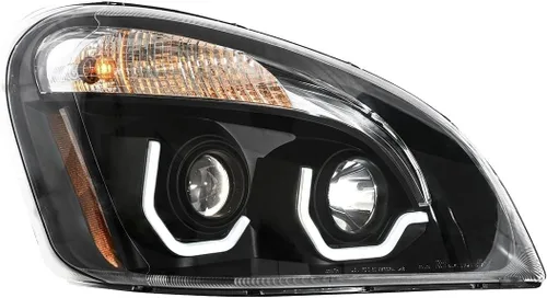 Vista 4 de EPIC LIGHTING Faros de Halógeno Estilo OE con Bisel Negro y Luz de Marcha LED Blanca, Ensamblaje de Reemplazo para FREIGHTLINER 08-17 CASCADIA