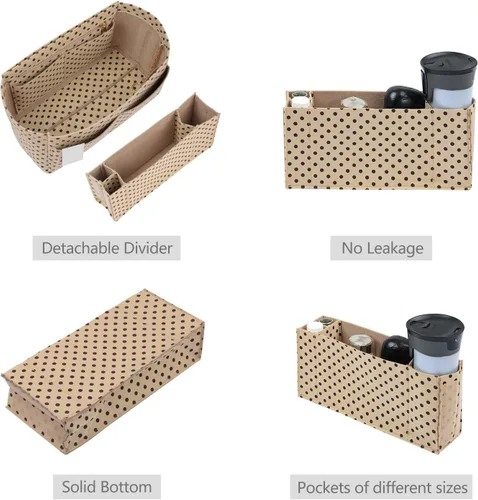 Vista 2 de Organizador de bolso organizador de fieltro con cremallera e inserto inferior cosido ajuste Speedy Neverfull Gracefull bolso 6 tamaños M lunares