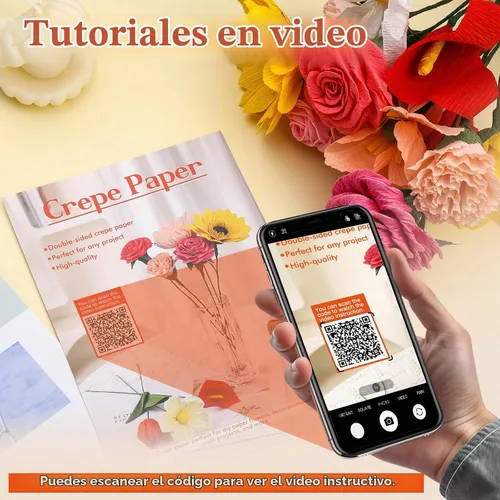Vista 5 de 24 Colors Crepe Paper Roll 10 X 98inch Papel Crepe Video Tutorial