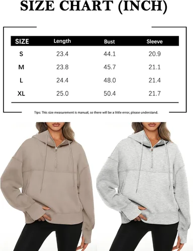Vista 7 de AUTOMET Sudaderas de gran tamaño con capucha de forro polar para mujer, camisas de manga larga, ropa de otoño con bolsillo