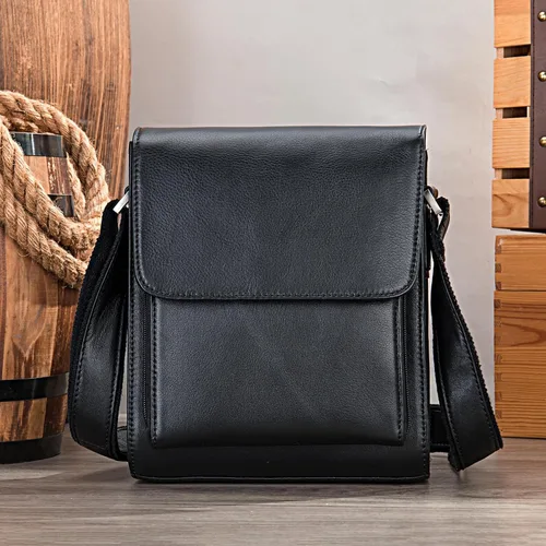 Vista 2 de Cuero auténtico mensajero Bolsas hombro hombro Crossbody bolso trabajo negocio vintage capacidad