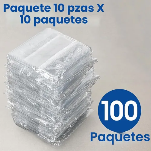 Vista 6 de 100 soportes horizontales para tarjetas de identificación, extra grueso, con cremallera resellable, soporte impermeable para tarjetas