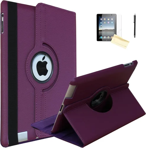 Vista 7 de Funda iPad 2, Funda iPad 3, Funda iPad 4, JYtrend (R) Soporte Rotatorio cierre magnético auto encendido/ apagado para iPad 2/3/4 A1395 A1396 A1397