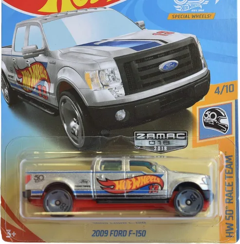 Vista 2 de Mattel Hot Wheels Zamac 2009 Ford F-150 - Camión de 50 aniversario a escala 1:64, modelo de auto fundido a presión, para niños, niños