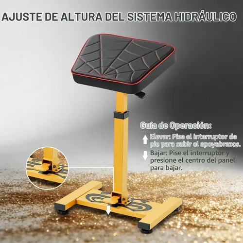 Vista 2 de POARMEEY - Soporte hidráulico XXL para reposabrazos con marco dorado