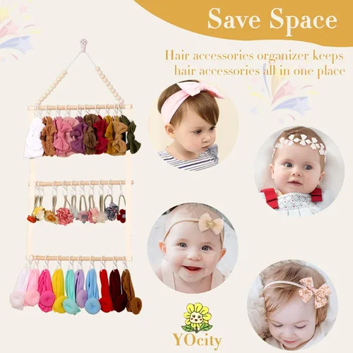 Vista 5 de YOcity Soporte Organizador de Diademas para Niñas Bebés Diademas Accesorios para el Cabello Organizador de Lazos para el Cabello Almacenamiento