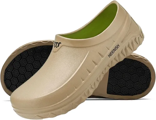 Vista 8 de MEIAGDT Zuecos de trabajo para mujer y hombre, zapatos de cocina, antideslizantes, impermeables, para restaurante, jardín, enfermería, servicio