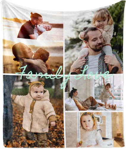 Vista 7 de Manta gruesa personalizada con imagen, regalo de cumpleaños personalizado para mujeres, mamá, hermana, hija, esposa, abuela, amiga, 1 foto y 40 x 30