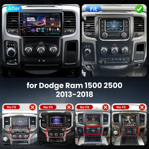 Vista 8 de 4 GB RAM+64 GB ROM Android 15 Radio de coche para Dodge Ram 1500 2500 2013