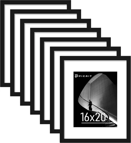 Vista 11 de Picrit Marco negro para póster de 24 x 34 pulgadas, paquete de 7 unidades, para fotos de 20 x 30 pulgadas con paspartú o de 24 x 34 pulgadas sin