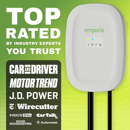 Vista 2 de EMPORIA Cargador EV de nivel 2 – NEMA 14-50 EVSE con cargador J1772 – 48 amperios EV nivel 2, estación de carga de vehículos eléctricos habilitada