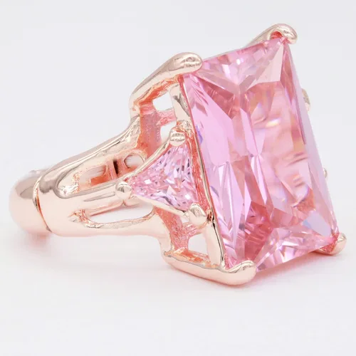 Vista 5 de Lavencious Anillos elásticos grandes y brillantes con circonitas cúbicas para mujer, talla 7-9