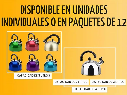 Vista 2 de Tetera clásica de acero inoxidable con mango ergonómico, funciona en placas de inducción 2 litros 2404