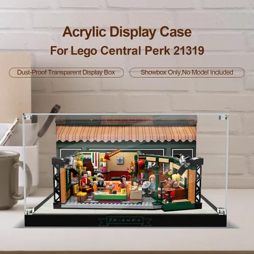 Vista 4 de Vitrina acrílica para Lego Ideas 21319 Central Perk, caja decorativa personalizada para el modelo de bloque de amigos, placa de acrílico