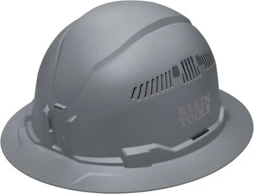 Vista 11 de Klein Tools Hard Hat, Vented, Full Brim Style, Padded, Self-Wicking Odor-Resistant Sweatband, Black