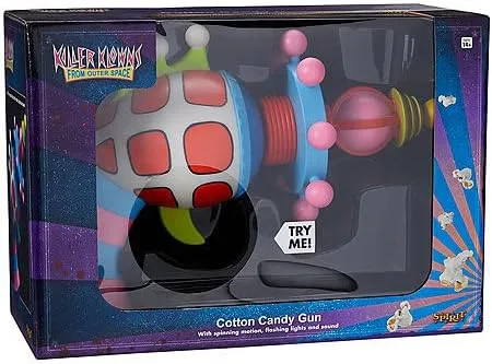 Vista 4 de Spirit Halloween Killer Klowns from Outer Space - Pistola de algodón de azúcar Producto oficial Accesorio de terror Accesorio Killer Klowns