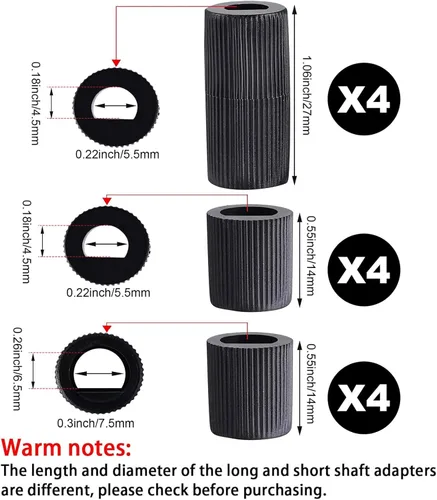 Vista 2 de Jetec Paquete de 4 perillas de control de repuesto con 12 adaptadores para horno/estufa/cocina, por favor verifique cuidadosamente si las Negro