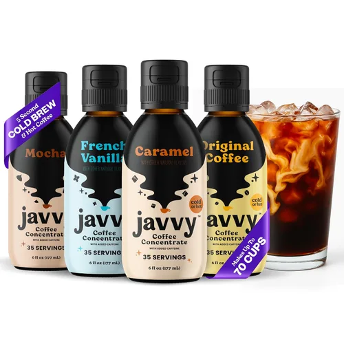 Vista 11 de Javy Coffee Concentrado - Café frío preparado, perfecto para café helado instantáneo, café frío y café caliente, paquete de 2 - Original descafeinado