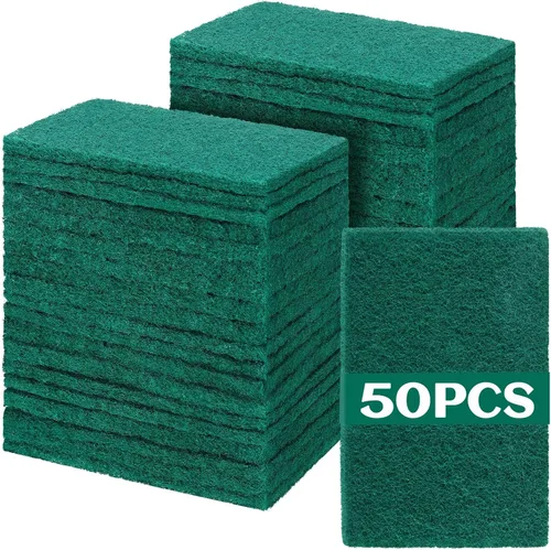 Vista 7 de Hoolerry 100 piezas de almohadillas resistentes para fregar que no rayan, almohadillas de limpieza domésticas para limpiar, estropajo reutilizable