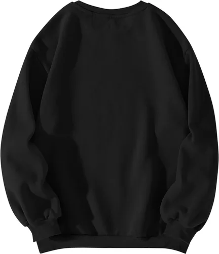 Vista 2 de Sudadera casual de manga larga para mujer, cuello redondo, ajuste holgado, tallas S-3XL