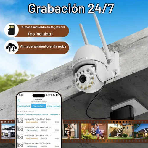 Vista 7 de Cámaras de seguridad WiFi inalámbricas para exteriores con videovigilancia