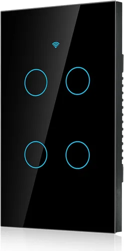 Vista 8 de Smart Life - Interruptor de pared de cristal basculante compatible con control remoto para circuitos de 4 vías, CA 95-250 V, color negro