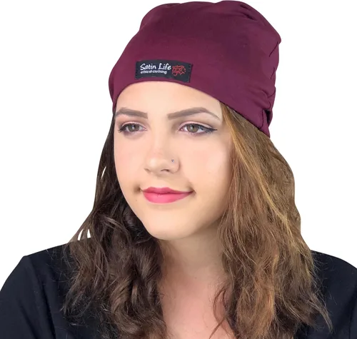 Vista 7 de Gorro de lana con forro de raso suave para mujer