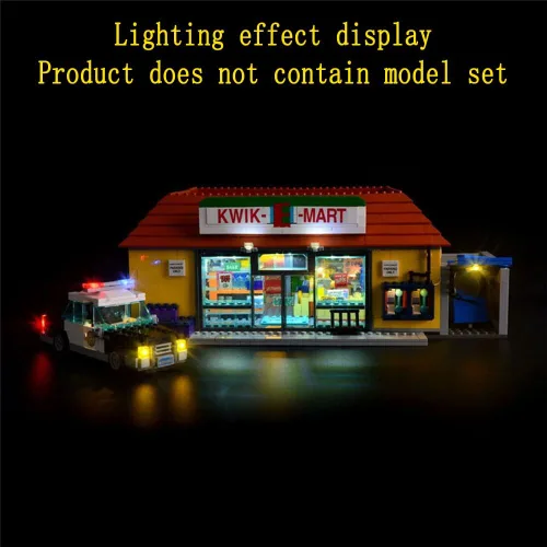 Vista 8 de GEAMENT Kit de luz LED compatible con Lego The Kwik-E-Mart - Juego de iluminación para los Simpsons 71016 modelo de construcción