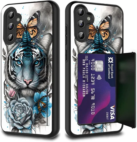 Vista 17 de Funda híbrida de doble capa con función atril para Samsung Galaxy A16 5G de 6.9 pulgadas, diseño de vaca con bandera estadounidense