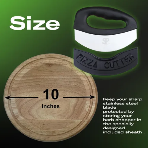Vista 4 de Cuchillo picador de ensalada Mezzaluna de acero inoxidable, picadora de hierbas de doble hoja con cubierta protectora y asas ergonómicas para cortar