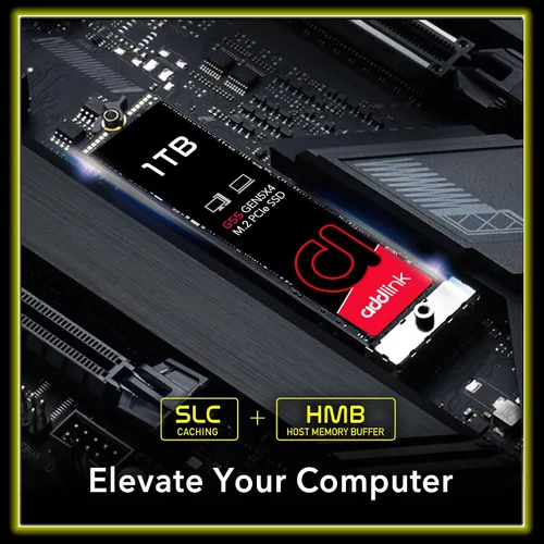Vista 4 de Addlink G55 1TB PCIe 5.0 Gen5 NVMe M.2 SSD - Hasta 10,200 MB/s - Actualización de juegos de PC, fotografía, edición y diseño de video - Unidad