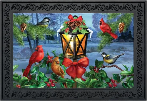 Vista 12 de Briarwood Lane - Felpudo de pájaros del invierno con cardenales