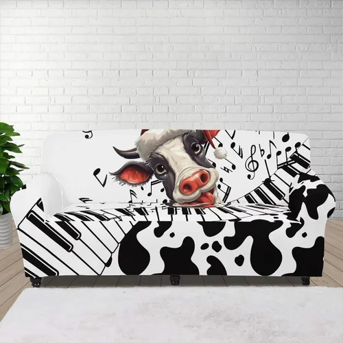 Vista 26 de Funda de sofá con diseño de árbol de bandera estadounidense para sofás y sofás, decoración navideña, funda antideslizante para sofá de 1 cojín