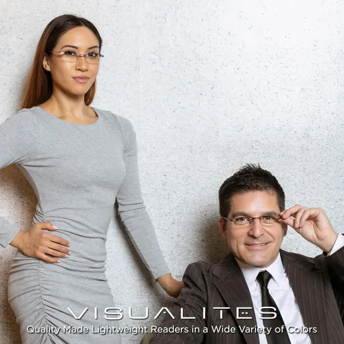 Vista 7 de Visualites Gafas de lectura ligeras sin montura para hombres y mujeres - Modelo - VIS 1 Rosa