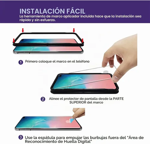 Vista 3 de AACL Protector de pantalla de vidrio templado curvado para Samsung Galaxy S10 Plus