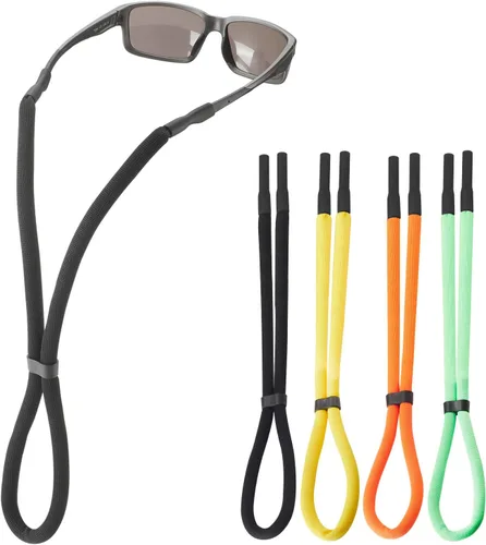 Vista 13 de Soporte para correa de lentes de sol para flotar, cordón ajustable para correa de lentes para hombres y mujeres, soporte para correa de gafas