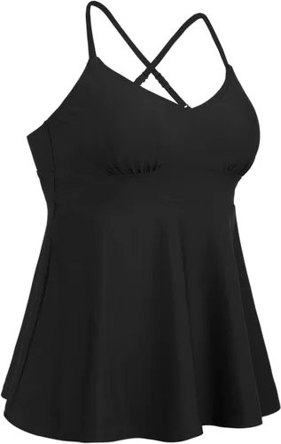 Vista 2 de Hilor Tankini para mujer, cuello en V, traje de baño fluido con espalda cruzada