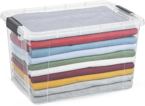 Vista 174 de Superio - Contenedores de almacenamiento de plástico transparente de 1.27 cuartos de galón con tapas, contenedores organizadores apilables, cajas